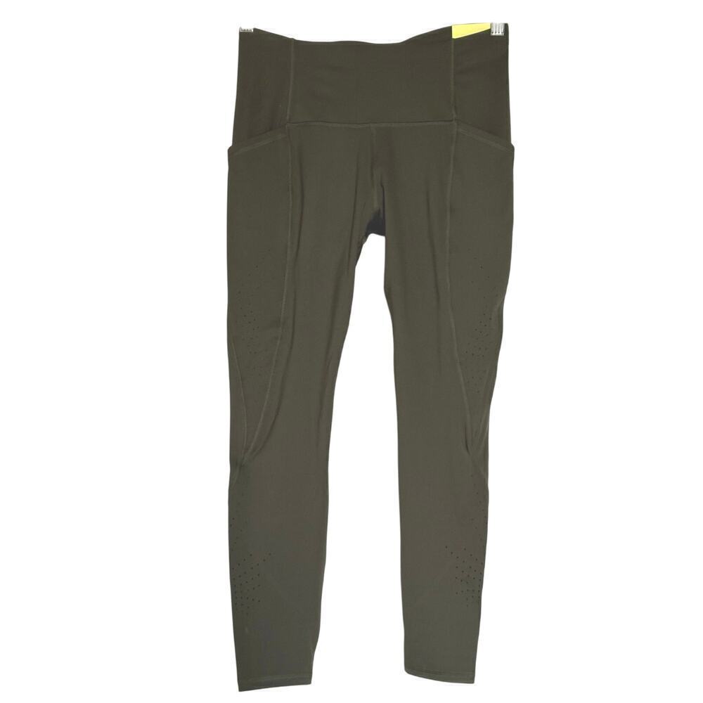 All In Motion Women's Green Pockets Sculpted Laser-Cut Leggings, Size M